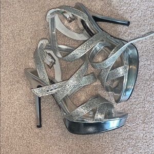 Nina silver stilettos
